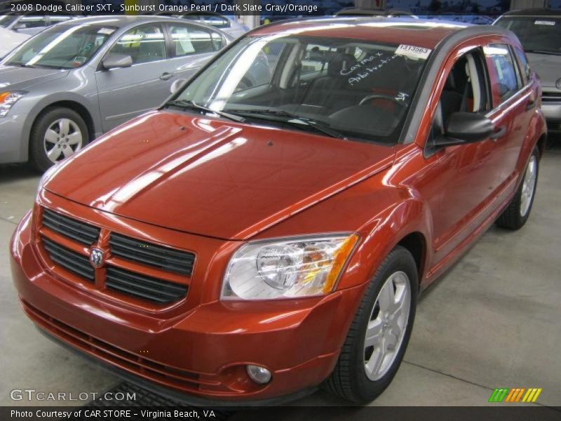 Sunburst Orange Pearl / Dark Slate Gray/Orange 2008 Dodge Caliber SXT