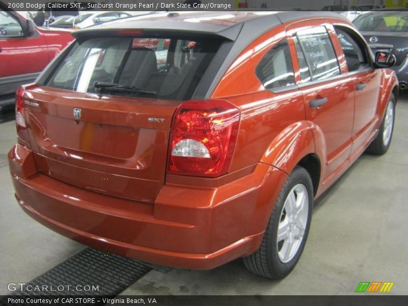 Sunburst Orange Pearl / Dark Slate Gray/Orange 2008 Dodge Caliber SXT