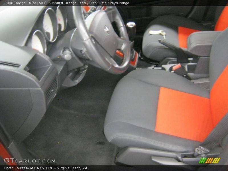  2008 Caliber SXT Dark Slate Gray/Orange Interior