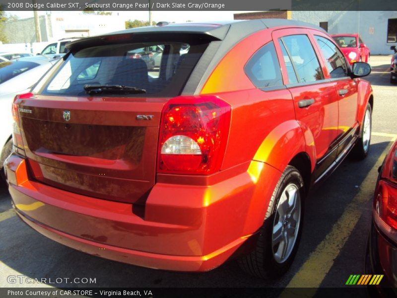 Sunburst Orange Pearl / Dark Slate Gray/Orange 2008 Dodge Caliber SXT