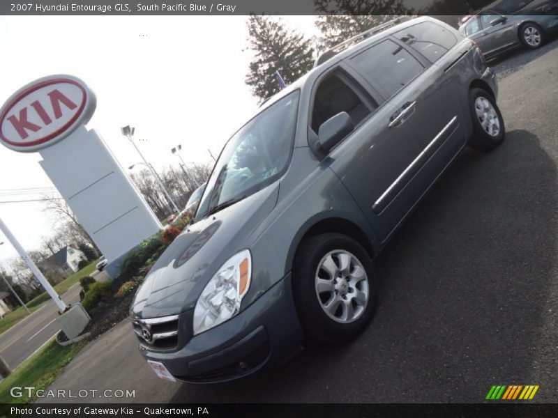 South Pacific Blue / Gray 2007 Hyundai Entourage GLS