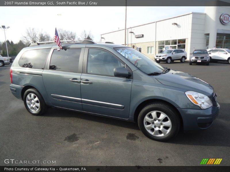 South Pacific Blue / Gray 2007 Hyundai Entourage GLS