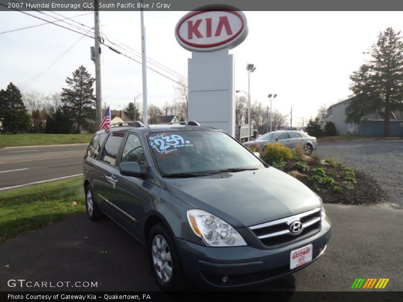 South Pacific Blue / Gray 2007 Hyundai Entourage GLS