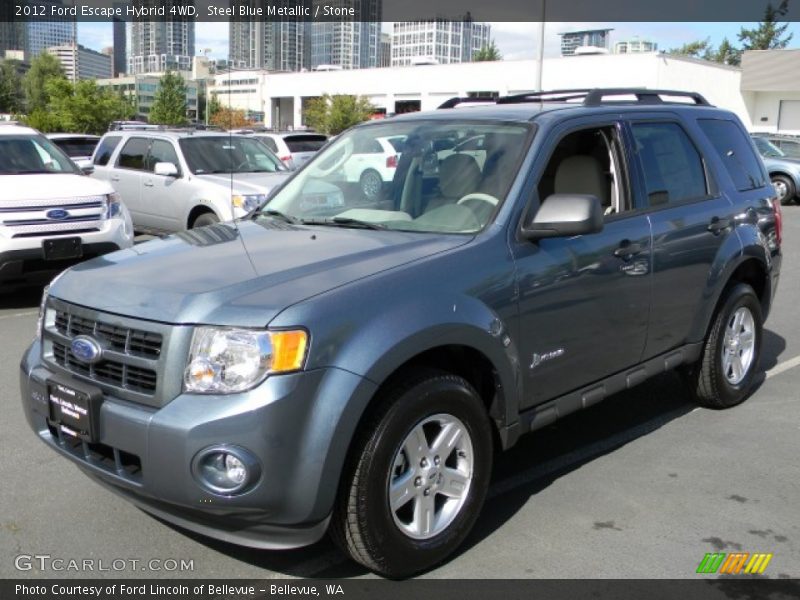 Steel Blue Metallic / Stone 2012 Ford Escape Hybrid 4WD