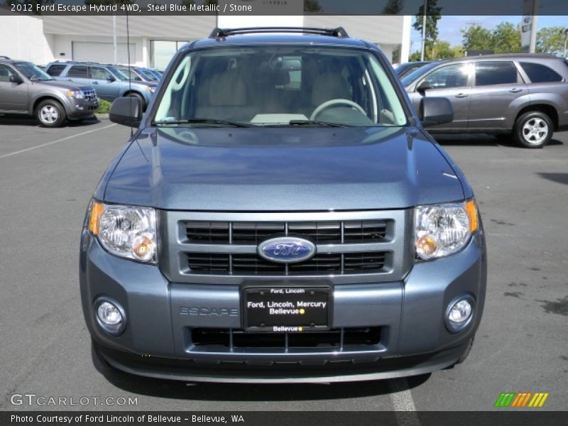 Steel Blue Metallic / Stone 2012 Ford Escape Hybrid 4WD