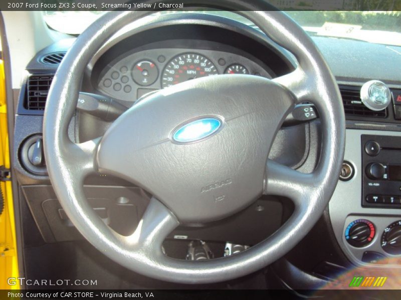 Screaming Yellow / Charcoal 2007 Ford Focus ZX3 S Coupe