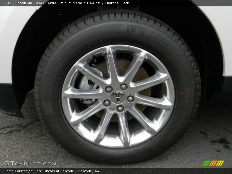 White Platinum Metallic Tri-Coat / Charcoal Black 2012 Lincoln MKX AWD