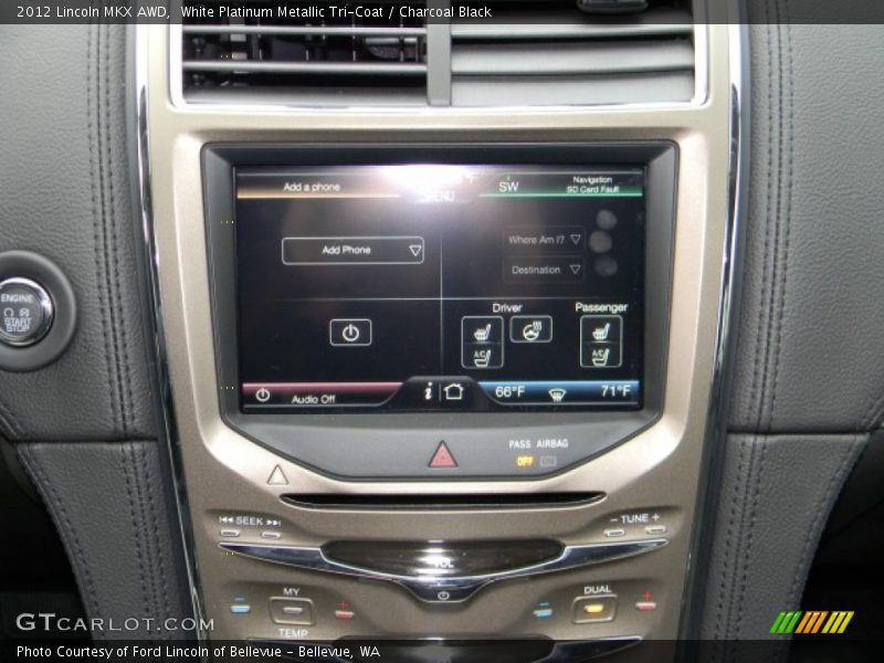White Platinum Metallic Tri-Coat / Charcoal Black 2012 Lincoln MKX AWD