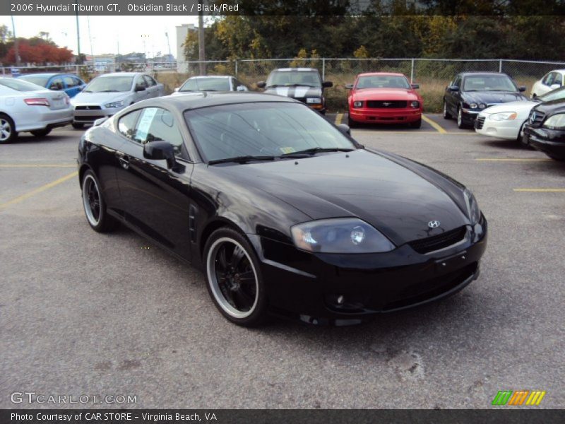 Obsidian Black / Black/Red 2006 Hyundai Tiburon GT