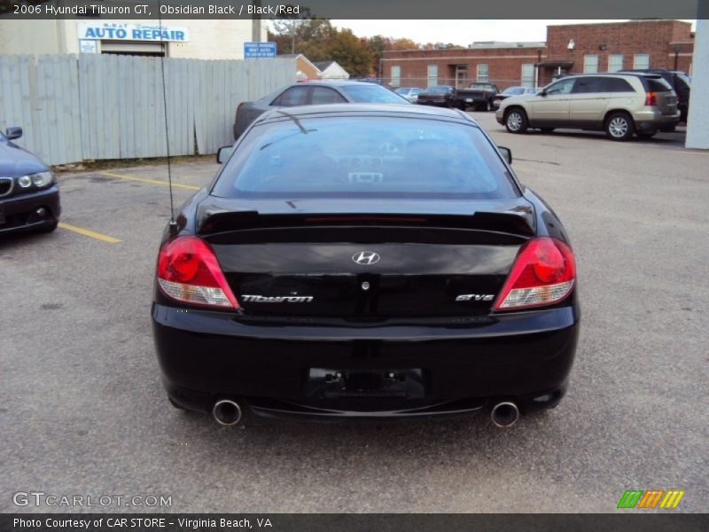 Obsidian Black / Black/Red 2006 Hyundai Tiburon GT