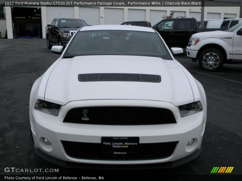 Performance White / Charcoal Black/Black 2012 Ford Mustang Shelby GT500 SVT Performance Package Coupe