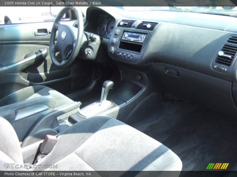 Satin Silver Metallic / Black 2005 Honda Civic LX Coupe