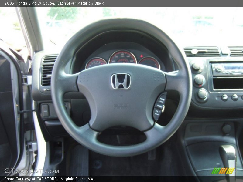 Satin Silver Metallic / Black 2005 Honda Civic LX Coupe