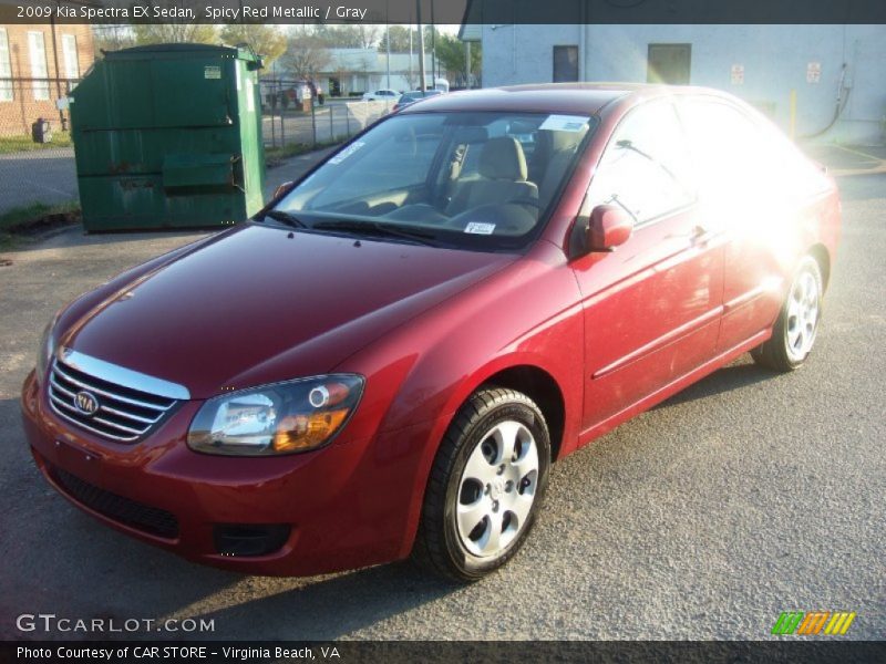 Spicy Red Metallic / Gray 2009 Kia Spectra EX Sedan