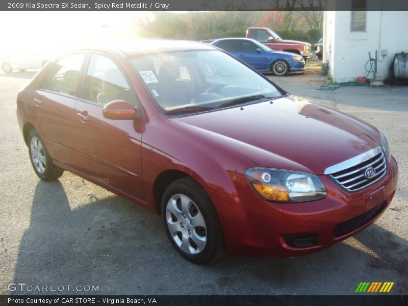 Spicy Red Metallic / Gray 2009 Kia Spectra EX Sedan