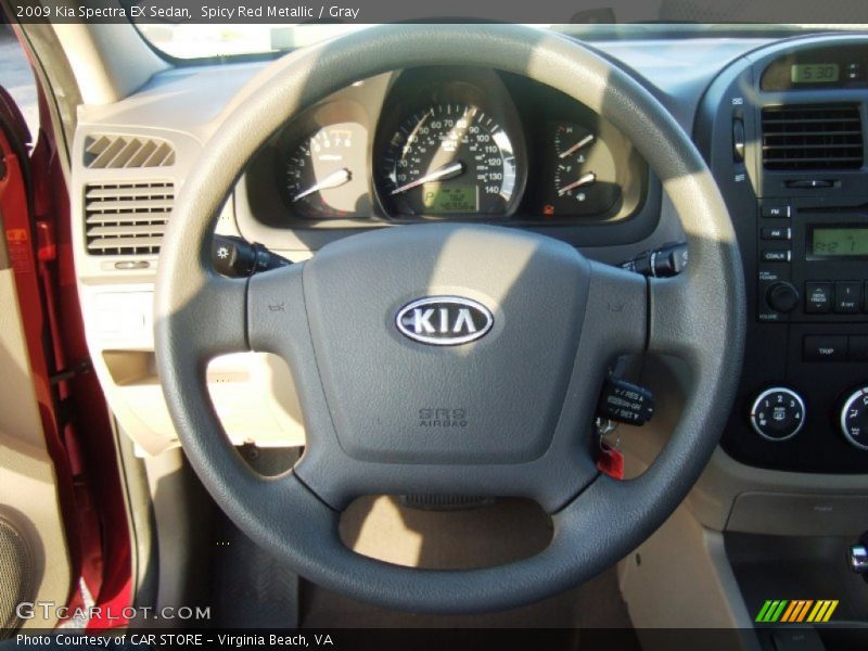 Spicy Red Metallic / Gray 2009 Kia Spectra EX Sedan