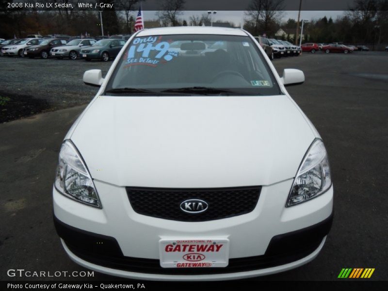White / Gray 2008 Kia Rio LX Sedan