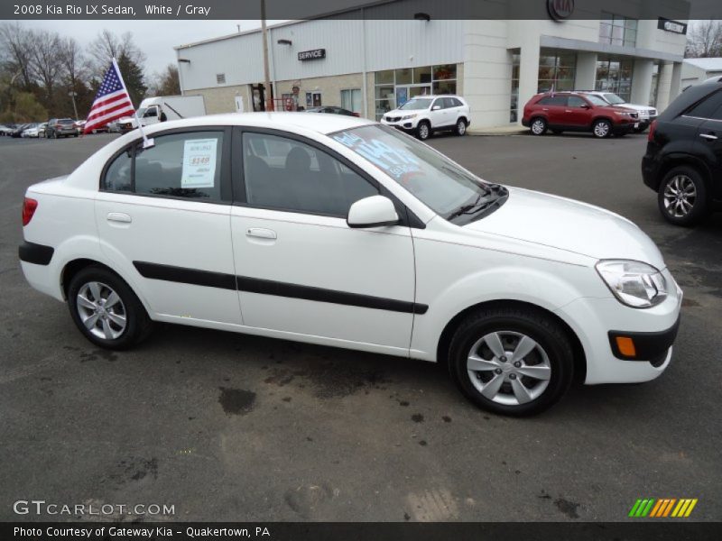 White / Gray 2008 Kia Rio LX Sedan