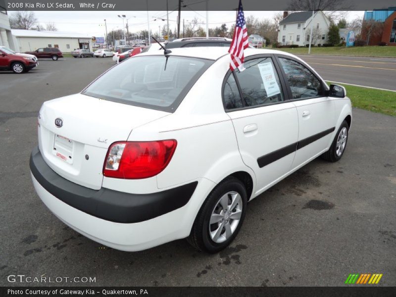 White / Gray 2008 Kia Rio LX Sedan