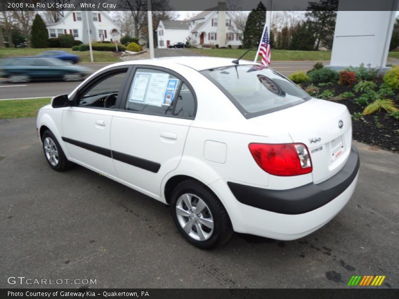 White / Gray 2008 Kia Rio LX Sedan