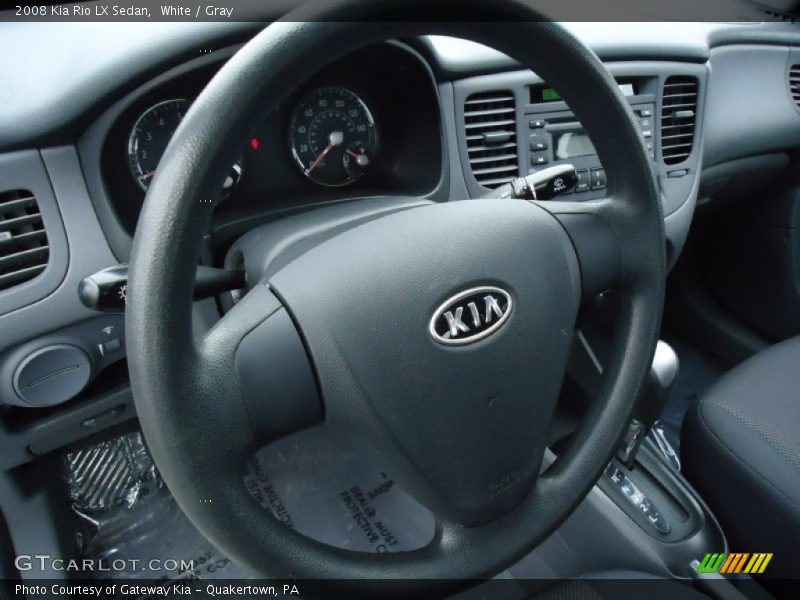 White / Gray 2008 Kia Rio LX Sedan