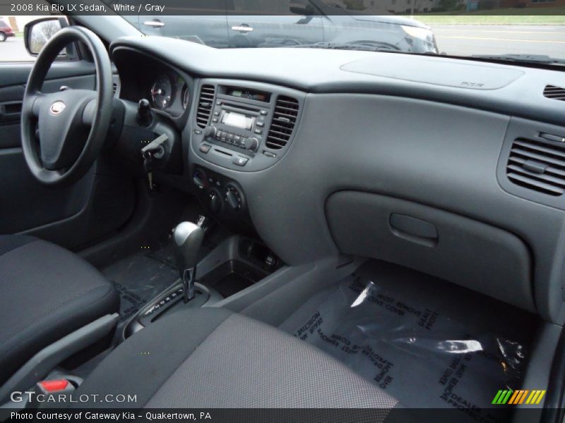 White / Gray 2008 Kia Rio LX Sedan