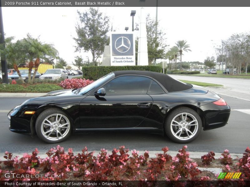 Basalt Black Metallic / Black 2009 Porsche 911 Carrera Cabriolet