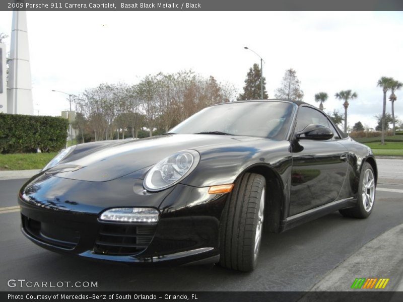 Basalt Black Metallic / Black 2009 Porsche 911 Carrera Cabriolet