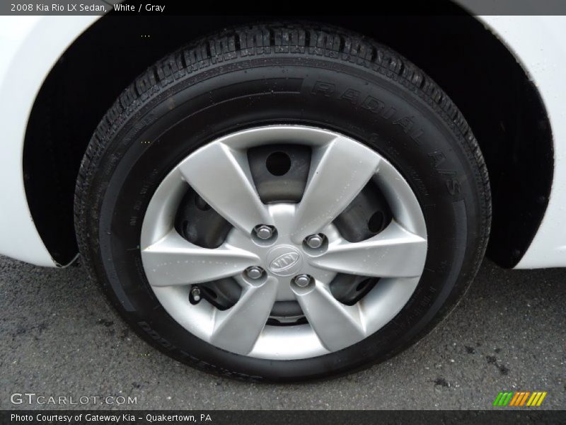 White / Gray 2008 Kia Rio LX Sedan