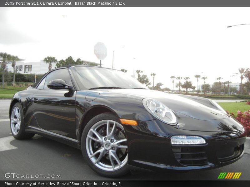 Basalt Black Metallic / Black 2009 Porsche 911 Carrera Cabriolet