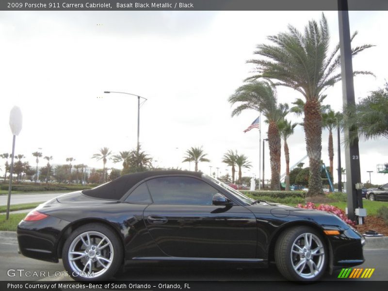 Basalt Black Metallic / Black 2009 Porsche 911 Carrera Cabriolet