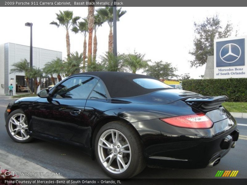 Basalt Black Metallic / Black 2009 Porsche 911 Carrera Cabriolet