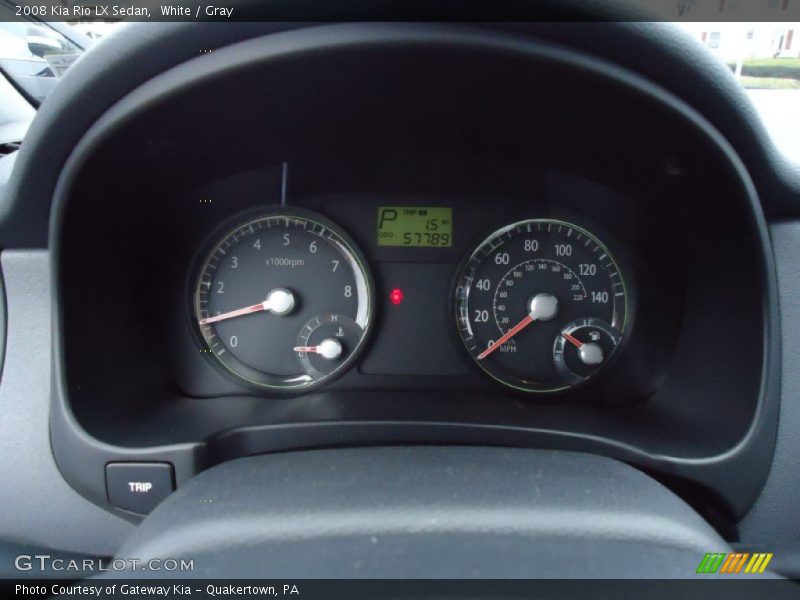 White / Gray 2008 Kia Rio LX Sedan
