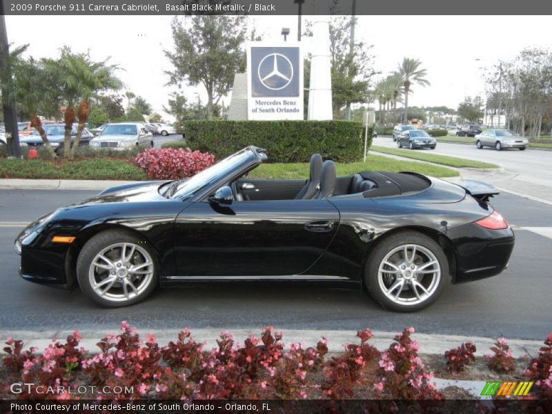 Basalt Black Metallic / Black 2009 Porsche 911 Carrera Cabriolet