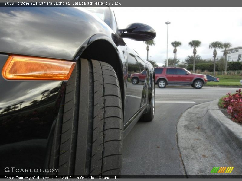 Basalt Black Metallic / Black 2009 Porsche 911 Carrera Cabriolet