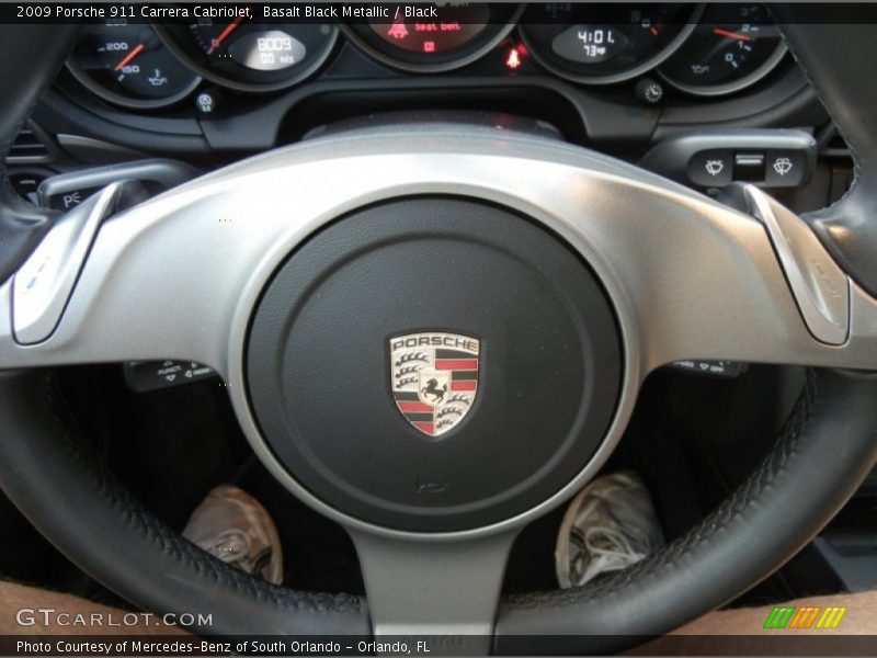 Basalt Black Metallic / Black 2009 Porsche 911 Carrera Cabriolet