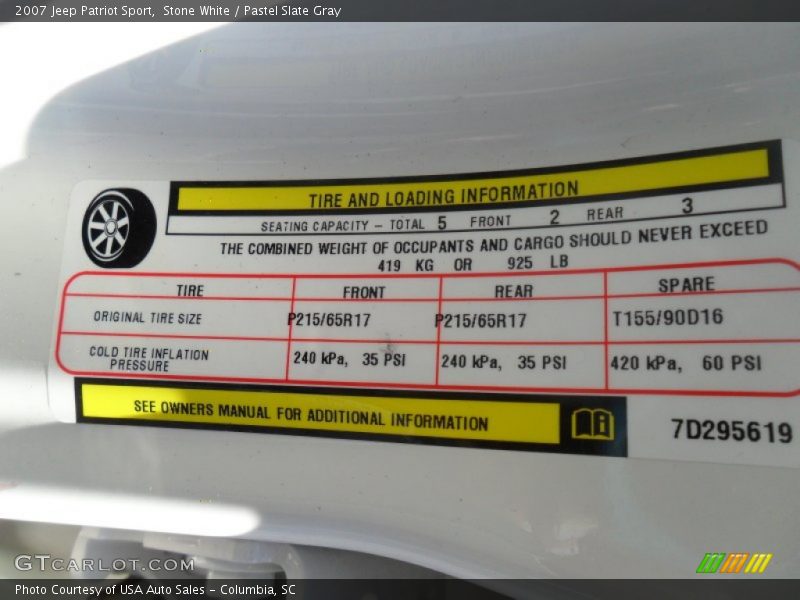 Stone White / Pastel Slate Gray 2007 Jeep Patriot Sport