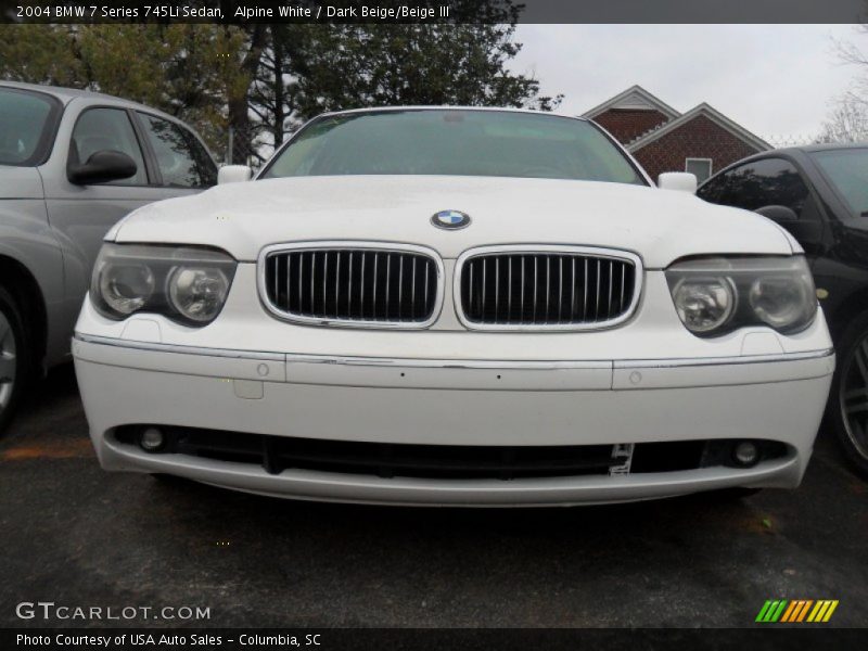 Alpine White / Dark Beige/Beige III 2004 BMW 7 Series 745Li Sedan