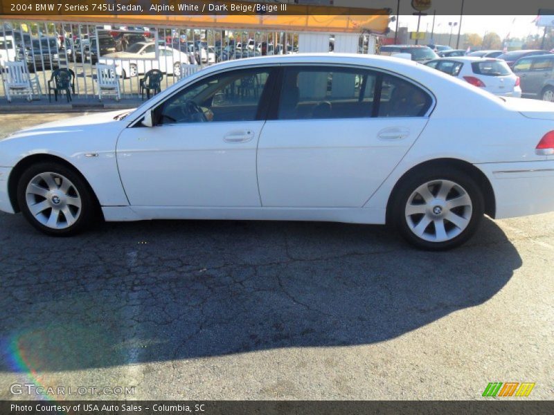 Alpine White / Dark Beige/Beige III 2004 BMW 7 Series 745Li Sedan