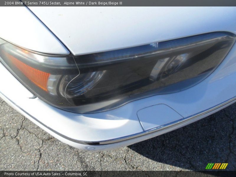 Alpine White / Dark Beige/Beige III 2004 BMW 7 Series 745Li Sedan