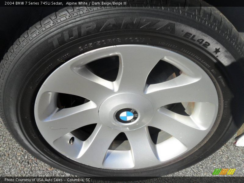 Alpine White / Dark Beige/Beige III 2004 BMW 7 Series 745Li Sedan