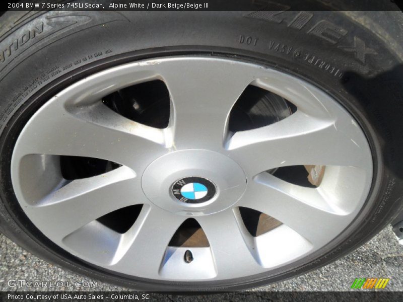 Alpine White / Dark Beige/Beige III 2004 BMW 7 Series 745Li Sedan