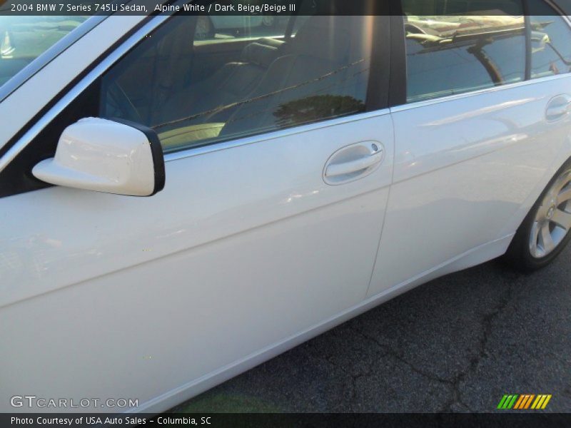 Alpine White / Dark Beige/Beige III 2004 BMW 7 Series 745Li Sedan