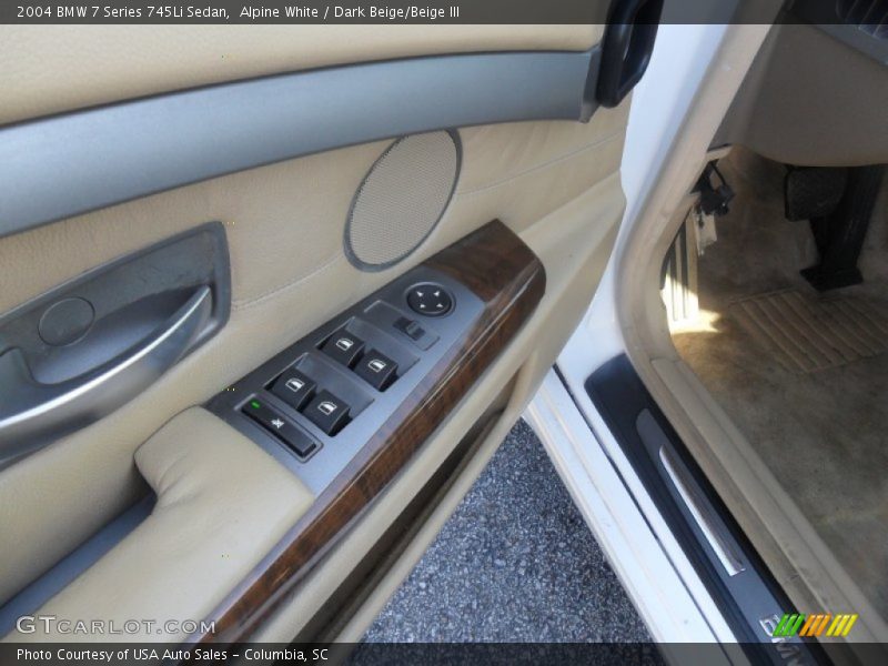 Alpine White / Dark Beige/Beige III 2004 BMW 7 Series 745Li Sedan