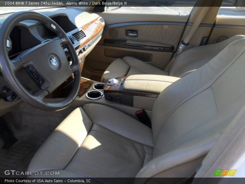 Alpine White / Dark Beige/Beige III 2004 BMW 7 Series 745Li Sedan