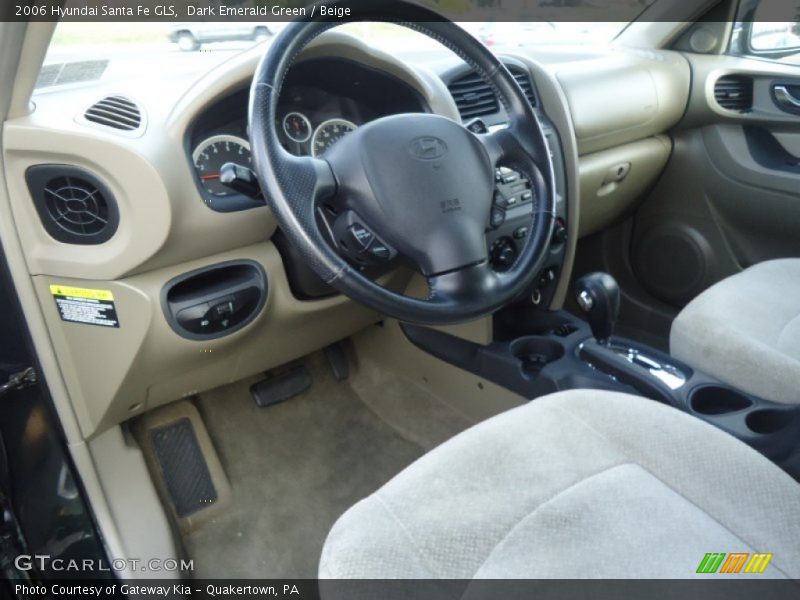 Dark Emerald Green / Beige 2006 Hyundai Santa Fe GLS