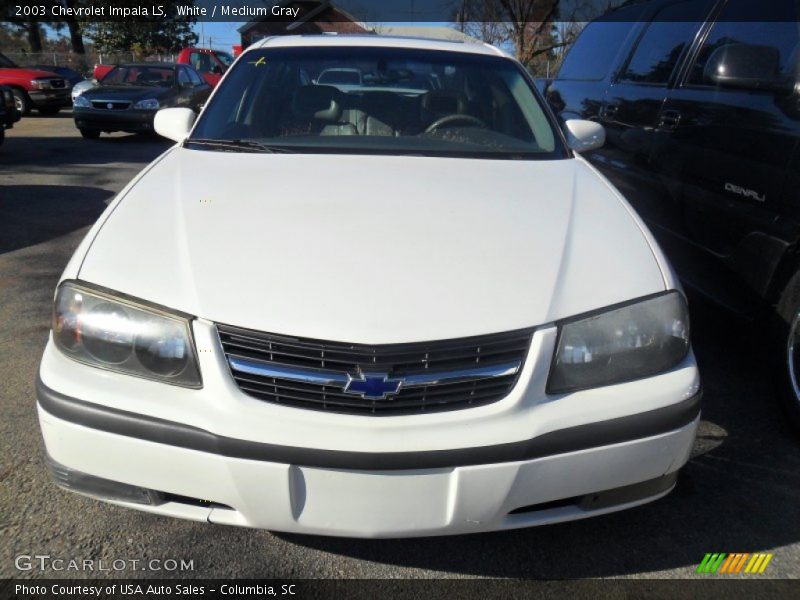 White / Medium Gray 2003 Chevrolet Impala LS