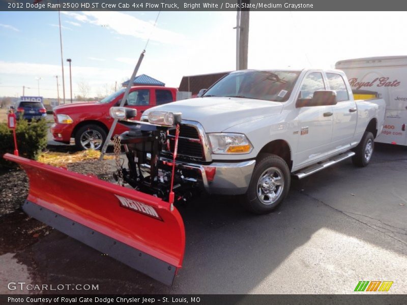 Bright White / Dark Slate/Medium Graystone 2012 Dodge Ram 2500 HD ST Crew Cab 4x4 Plow Truck