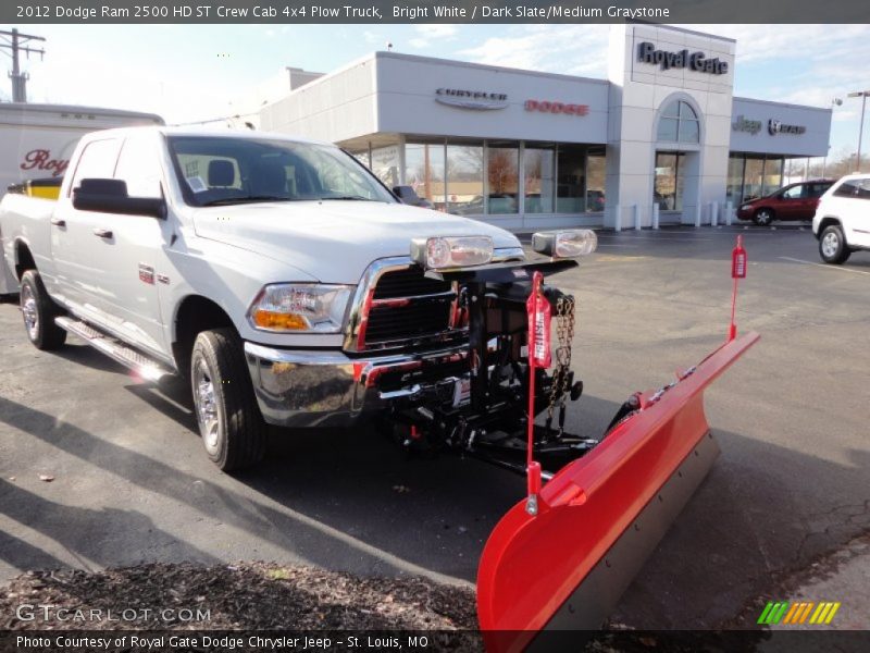 Bright White / Dark Slate/Medium Graystone 2012 Dodge Ram 2500 HD ST Crew Cab 4x4 Plow Truck