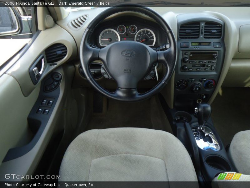 Dark Emerald Green / Beige 2006 Hyundai Santa Fe GLS